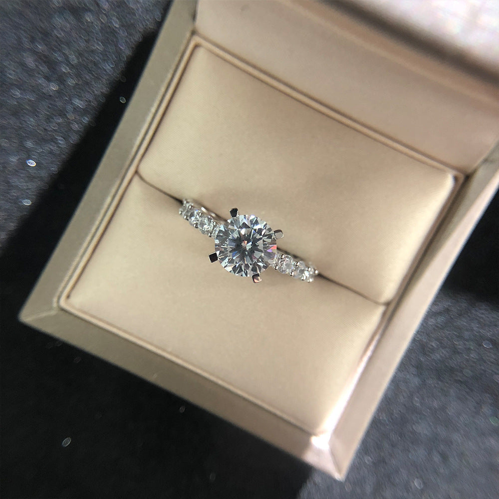 Round Cut CVD Diamond Engagement Promise Anniversary Ring
