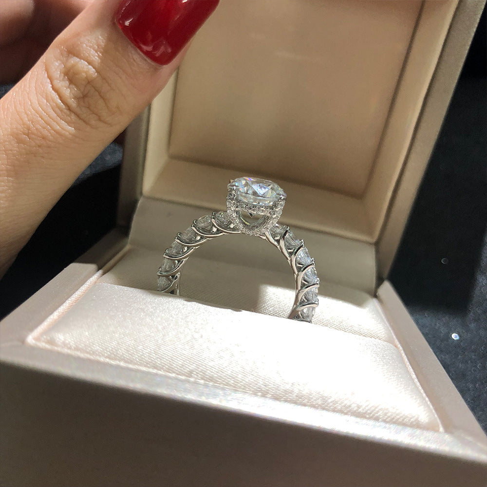 Round Cut CVD Diamond Engagement Promise Anniversary Ring