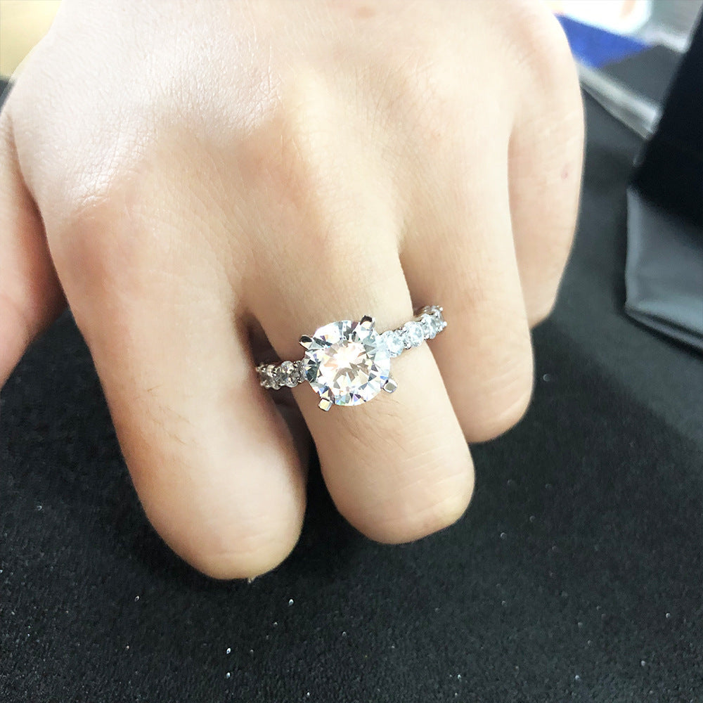 Round Cut CVD Diamond Engagement Promise Anniversary Ring