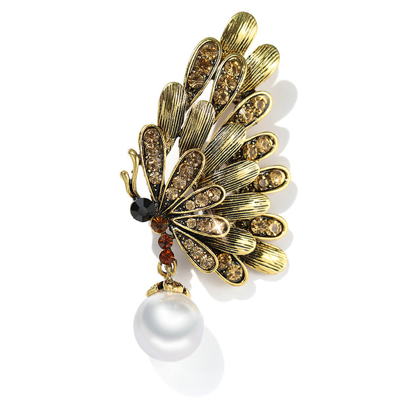 Vintage Butterfly Pearl Brooch