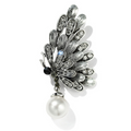 Vintage Butterfly Pearl Brooch