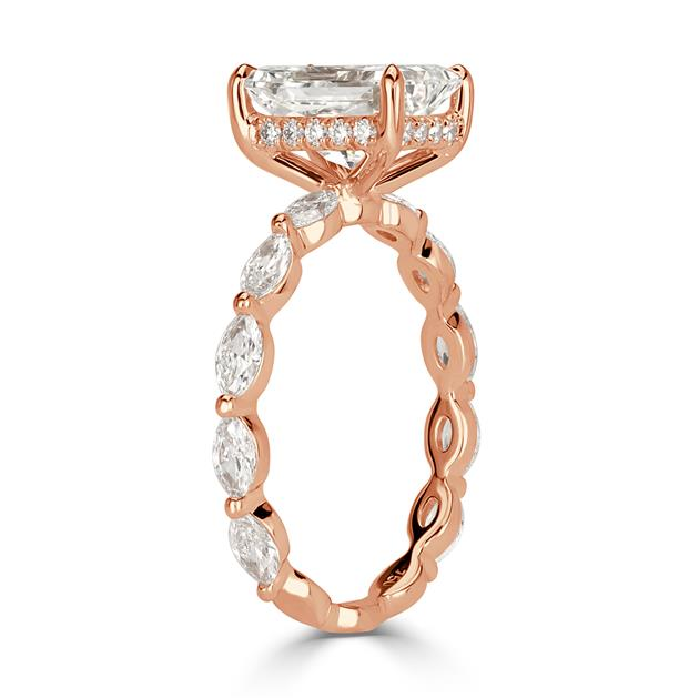 Luxury Ring Radiant Cut Full of Diamonds