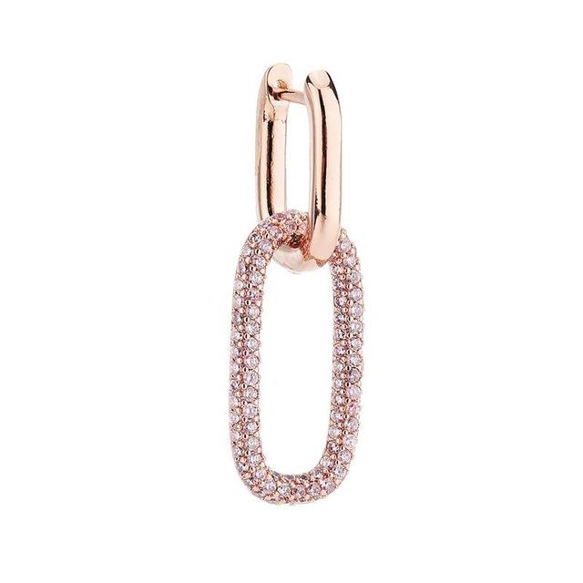 Retro Purple Rhinestone SINGLE Hoop Earring Chain