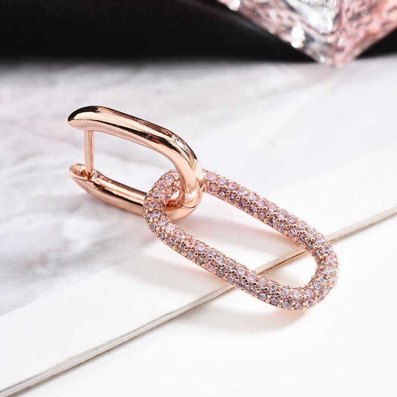 Retro Purple Rhinestone SINGLE Hoop Earring Chain