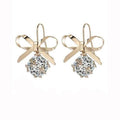 Short Simple Bow Diamond Earrings