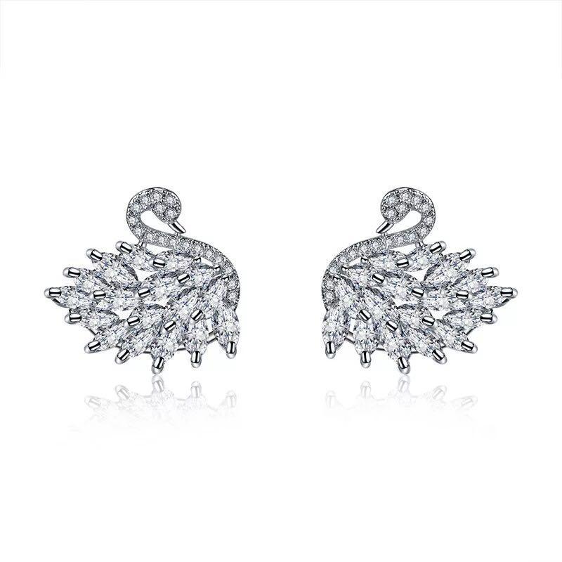 Black Swan Sparkling Crystal CVD Diamond Earrings
