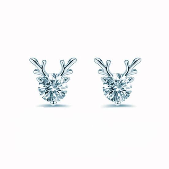 Christmas Elegant Antlers CVD Diamond Earrings