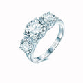 Special Design Shiny Three CVD Diamonds Ring