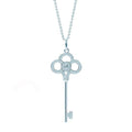 Simple Key Shape Long CVD Diamond Necklace