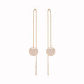 Long Fashionable Round Racket - shaped Drop Earrings