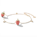 Cute and Sweet Strawberries Anklet Perfect for Summer