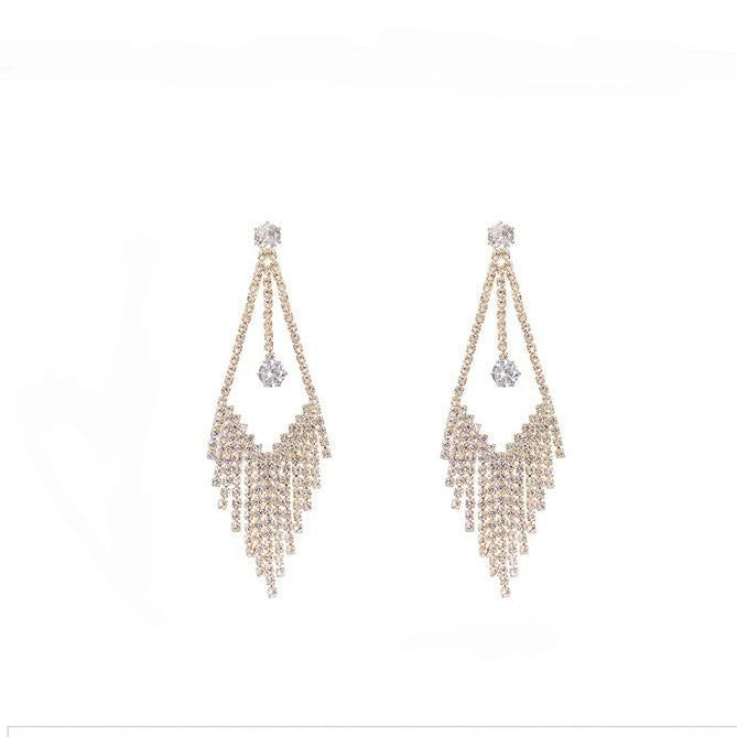 Sweet Water Drip Long Tassel Earrings