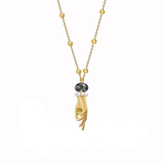 Elegent Flip Glamour Hand Shape Necklace