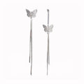 Asymmetrical Long Butterfly Earrings