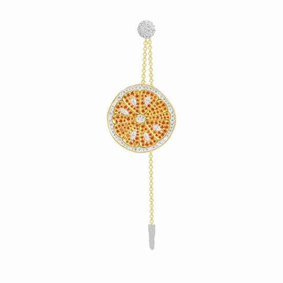 Diamond-encrusted Orange Ear String for Summer