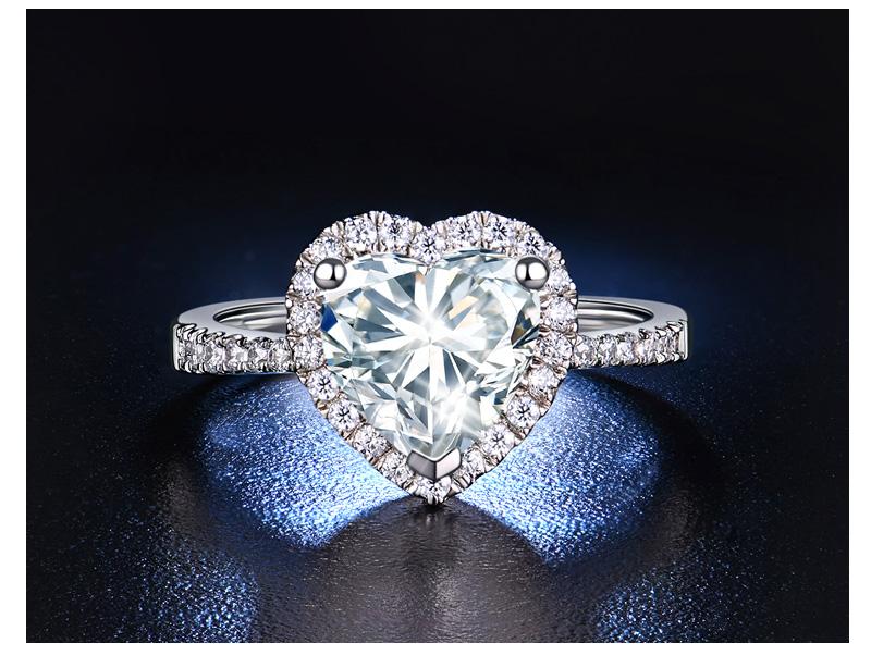 Double Heart Shape 3.0 Face CVD Diamond Ring(2.0CT)