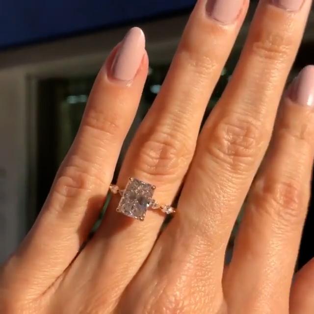 Luxury Ring Radiant Cut Full of Diamonds