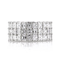 Three-Row Asscher Cut Diamond Eternity Band