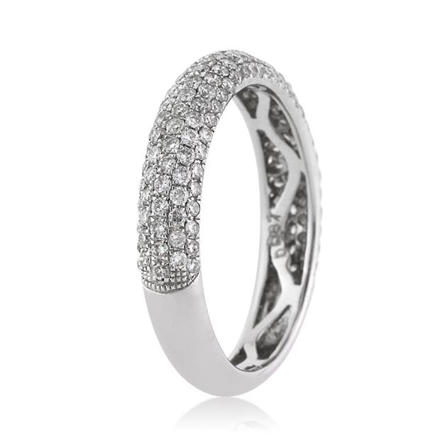Round Brilliant Cut CVD Diamond Pav¨¦ Wedding Band