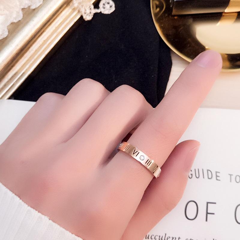 Roman numeral ring hollow letter ring