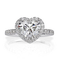 Heart Shaped CVD Diamond Engagement Ring