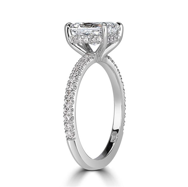 Radiant Cut CVD Diamond Engagement Ring