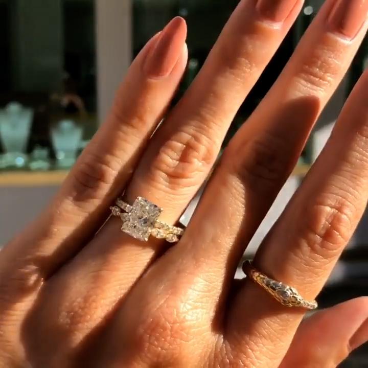 Radiant Cut CVD Diamond Engagement Ring
