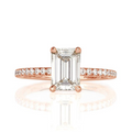 Emerald Cut CVD Diamond Engagement Ring