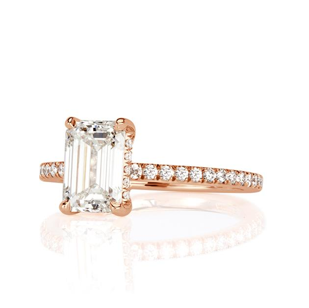 Emerald Cut CVD Diamond Engagement Ring