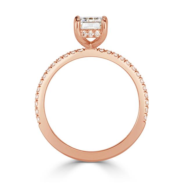 Emerald Cut CVD Diamond Engagement Ring