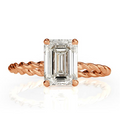 Emerald Cut CVD Diamond Engagement Ring