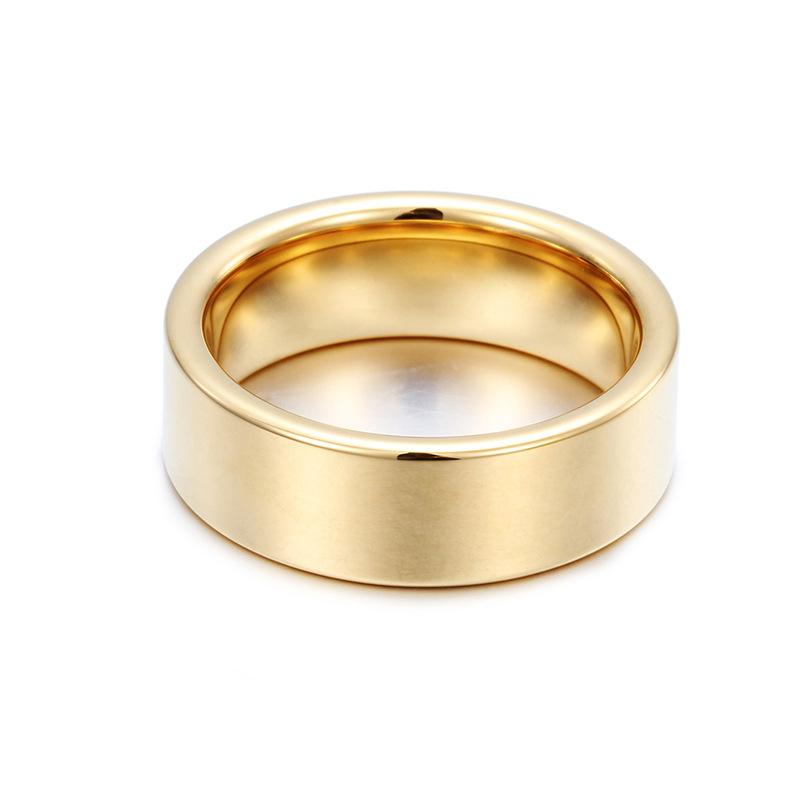 Simple Style Tungsten Steel 18K Gold-plated Wild Ring