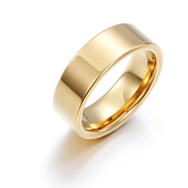 Simple Style Tungsten Steel 18K Gold-plated Wild Ring