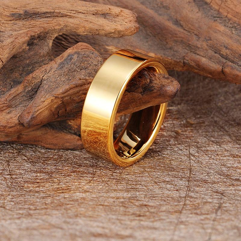 Simple Style Tungsten Steel 18K Gold-plated Wild Ring