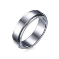 Turnable Simple Style Mens Titanium Steel Ring