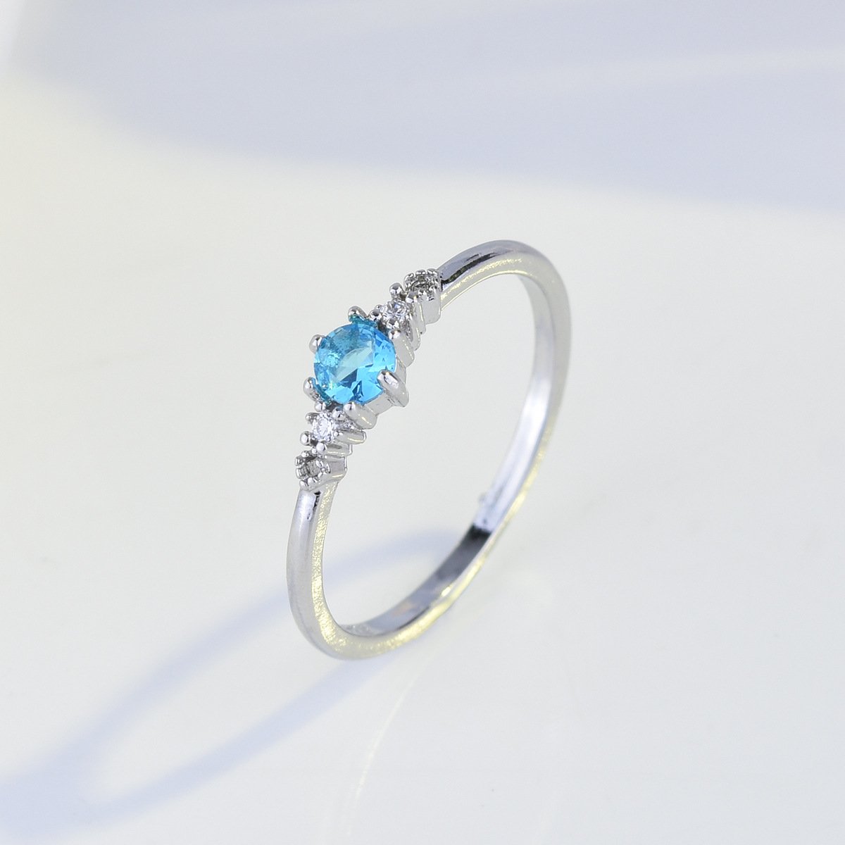 Aquamarine Topaz 18K Gold Plated Womens Ring