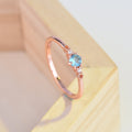 Aquamarine Topaz 18K Gold Plated Womens Ring