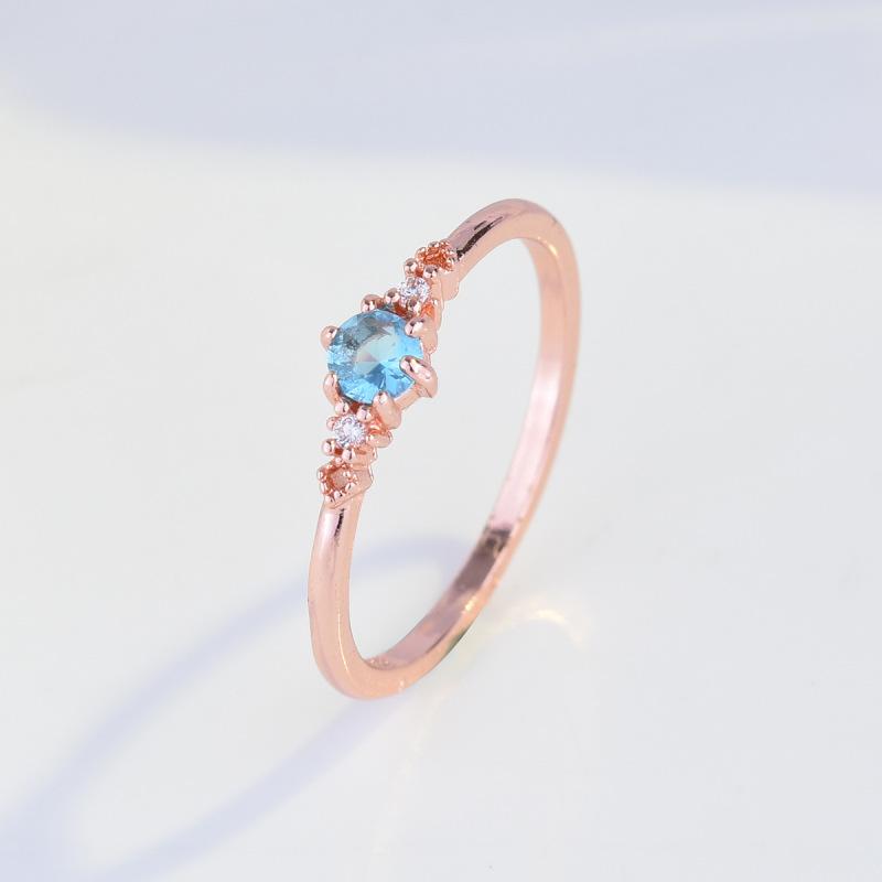 Aquamarine Topaz 18K Gold Plated Womens Ring