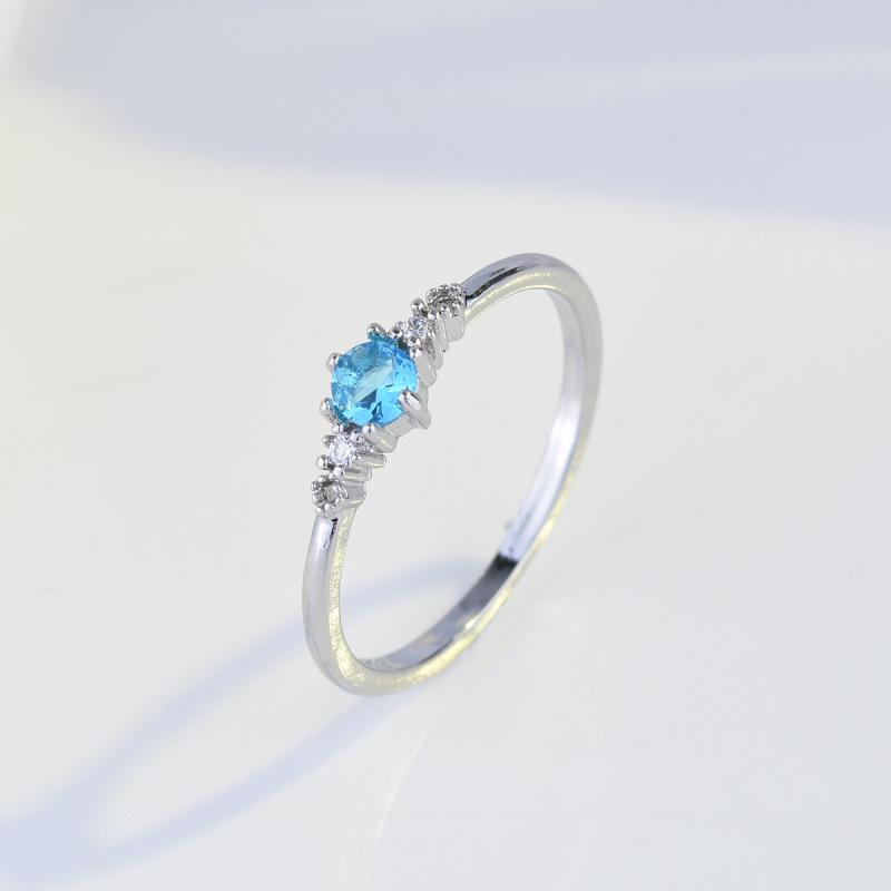 Aquamarine Topaz 18K Gold Plated Womens Ring
