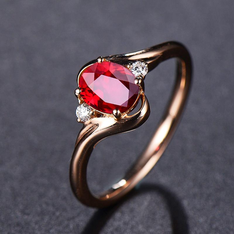Pigeon blood red corundum gem ring adjustable mouth size