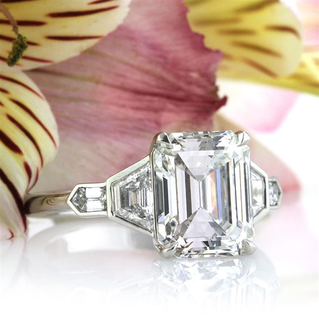 Emerald Cut Diamond Engagement Ring