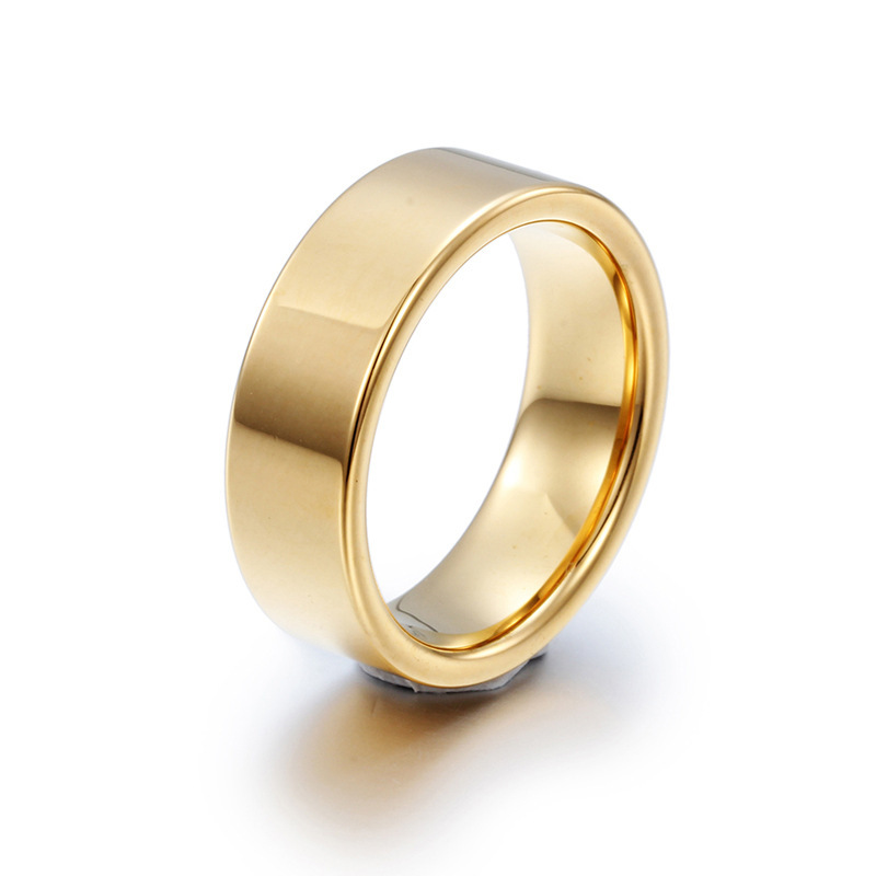 Simple Style Tungsten Steel 18K Gold-plated Wild Ring