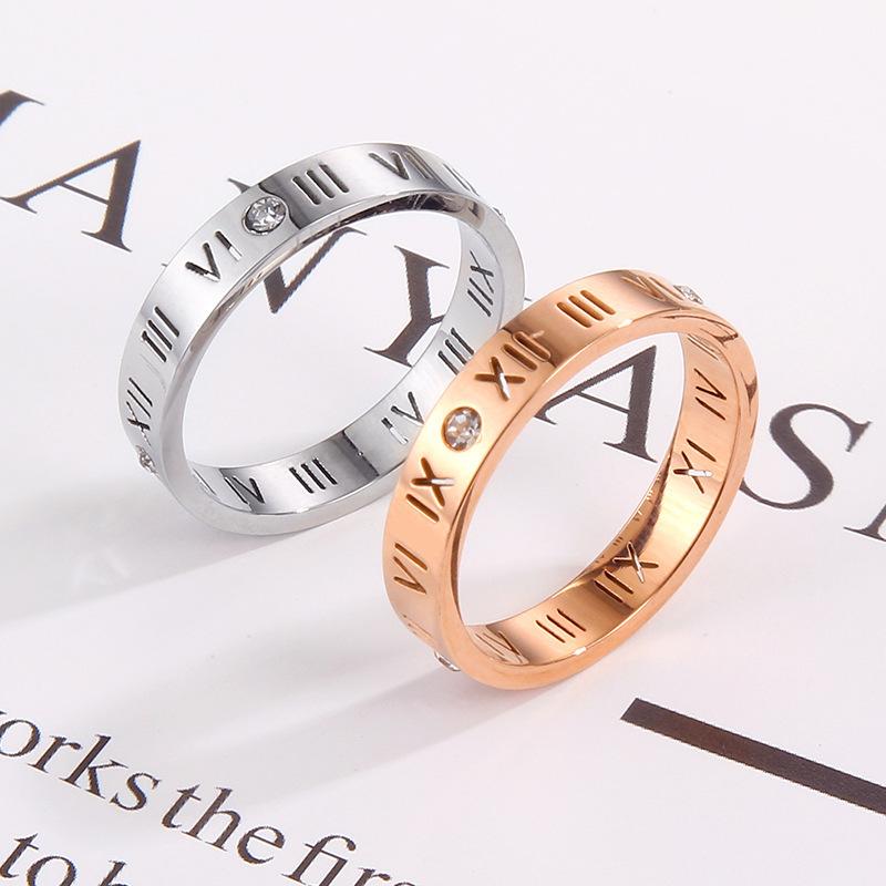 Roman numeral ring hollow letter ring