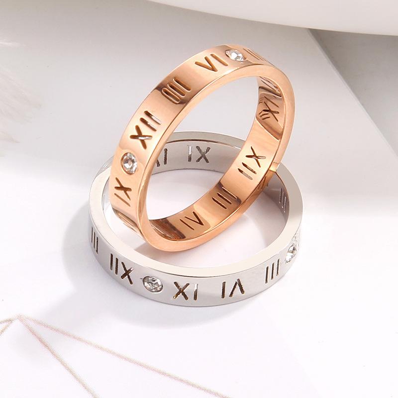 Roman numeral ring hollow letter ring