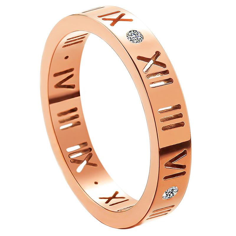 Roman numeral ring hollow letter ring