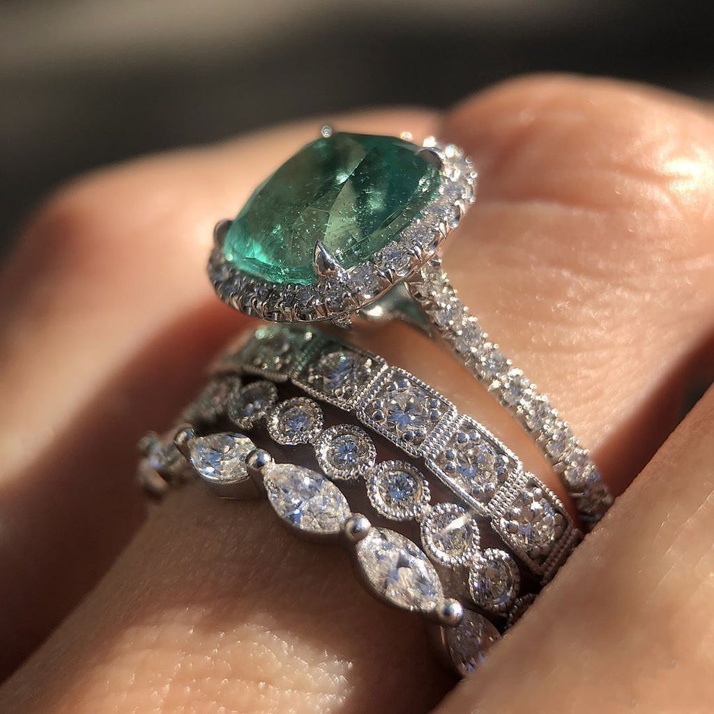 Emerald Cut Emerald Engagement Ring