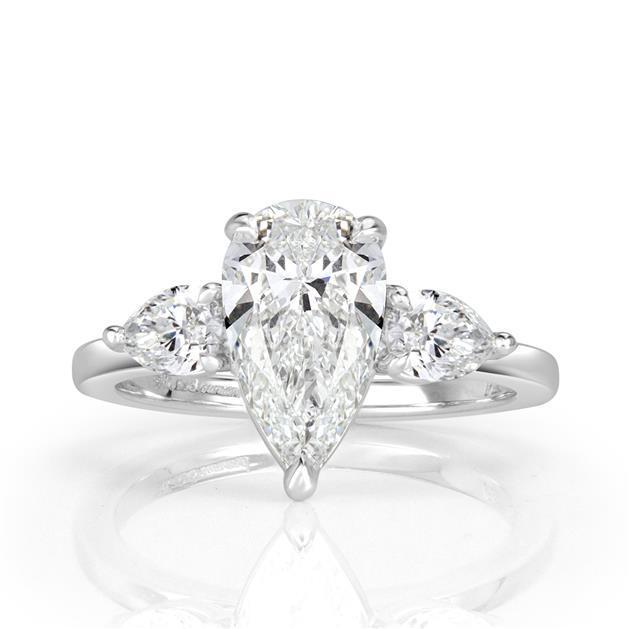 Pear Shaped Diamond Engagement Ring