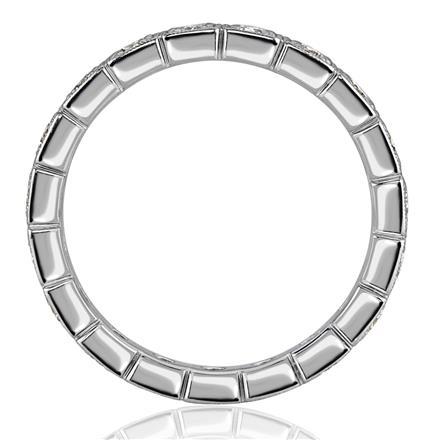 Round Brilliant Cut Milgrain Bezel Set Diamond Eternity Band in Platinum