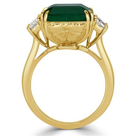 Emerald and Diamond Three-Stone Ring