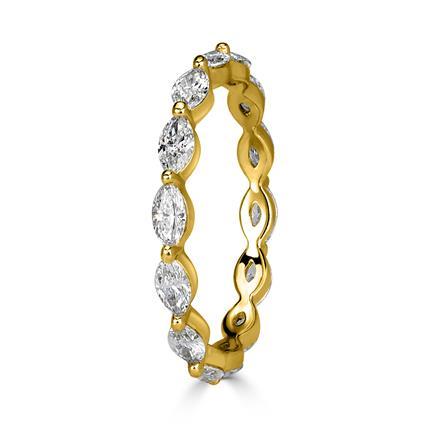 Marquise Cut Diamond Eternity Band in 18k Yellow Gold